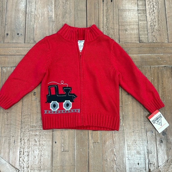 Oshkosh retro train zip front cardigan sweater nwt - Picture 1 of 6